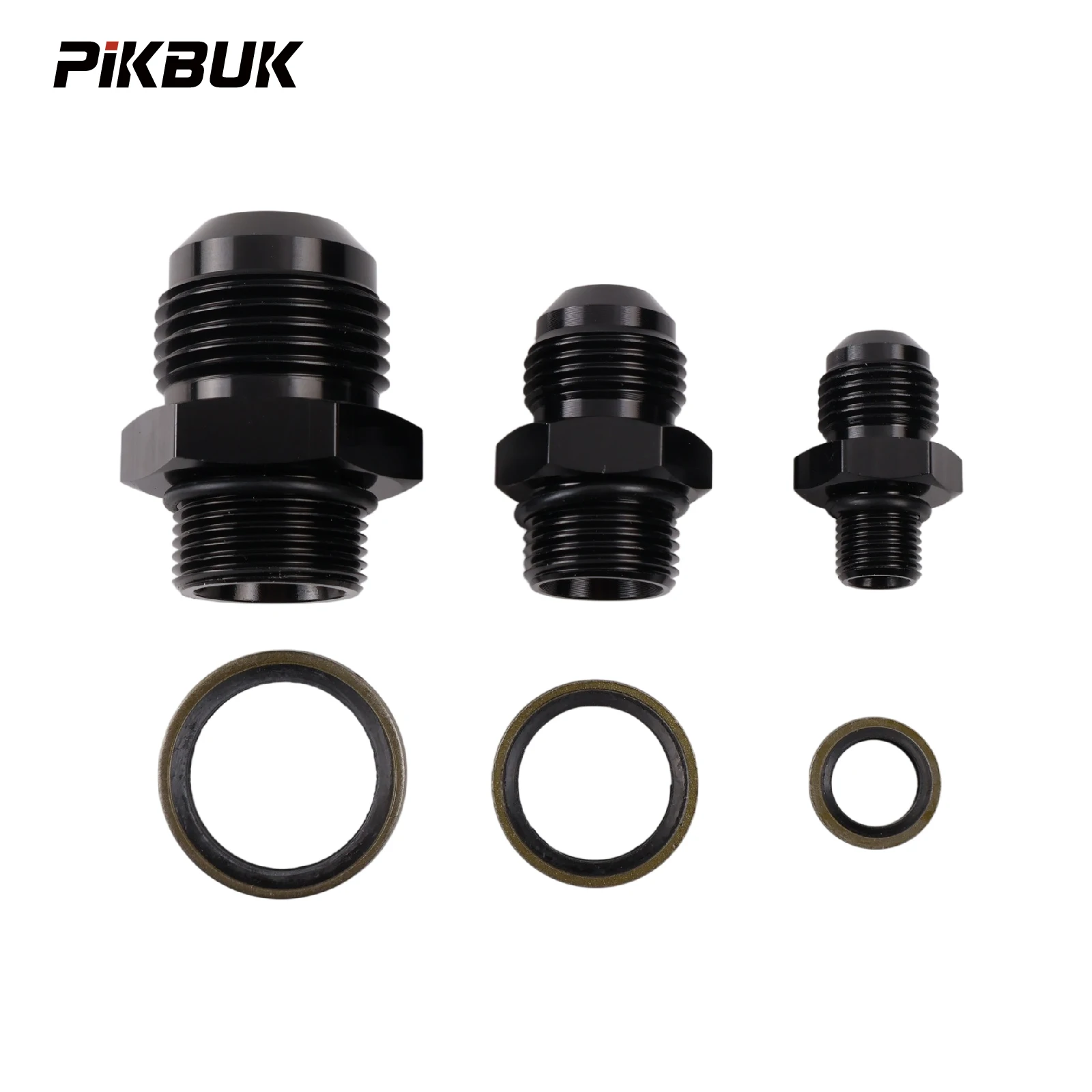 PIKBUK Aluminium AN6 AN8 AN10 AN12 auf M10/12/14/16/18/20/22x1.5 Adapter Flare-Fitting Auto-Schlauchanschluss Stecker Ölkühler-Anschluss – Detail 1