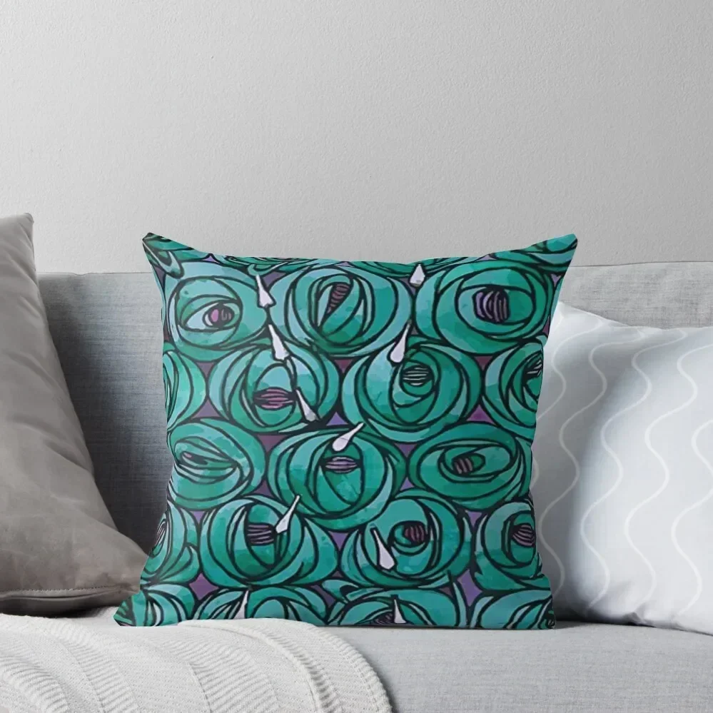 

Charles Rennie Mackintosh - Roses teardrops, green Throw Pillow Decorative Cushions For Luxury Sofa pillow cover luxury pillow