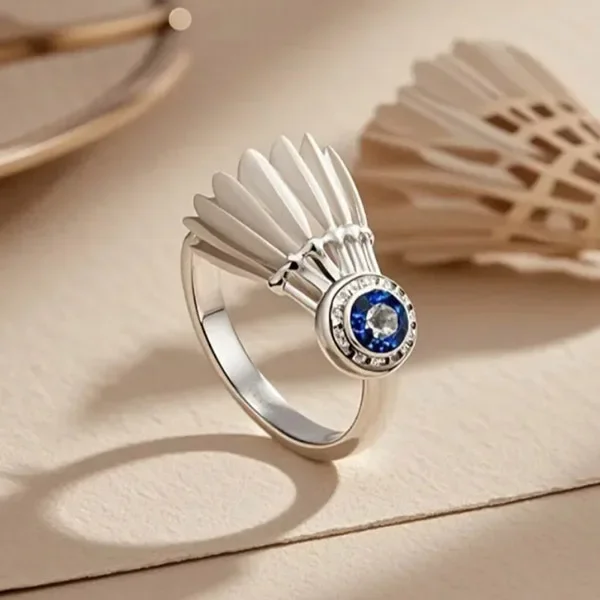 Feather Blue Dream Ring Sports Wind Dream Interwoven Badminton Ring Simple High-value Couple Fashion Tide Ring