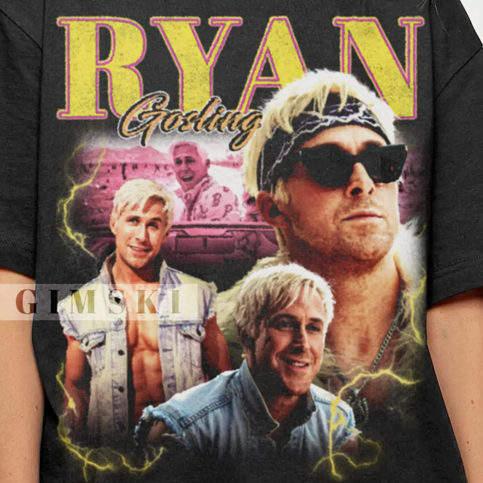 Ryan Gosling T Shirt Vintage Bootleg Retro SweaT For Women and Man GSK81 vintage Washed fashion graphic Top For Everyday Wear
