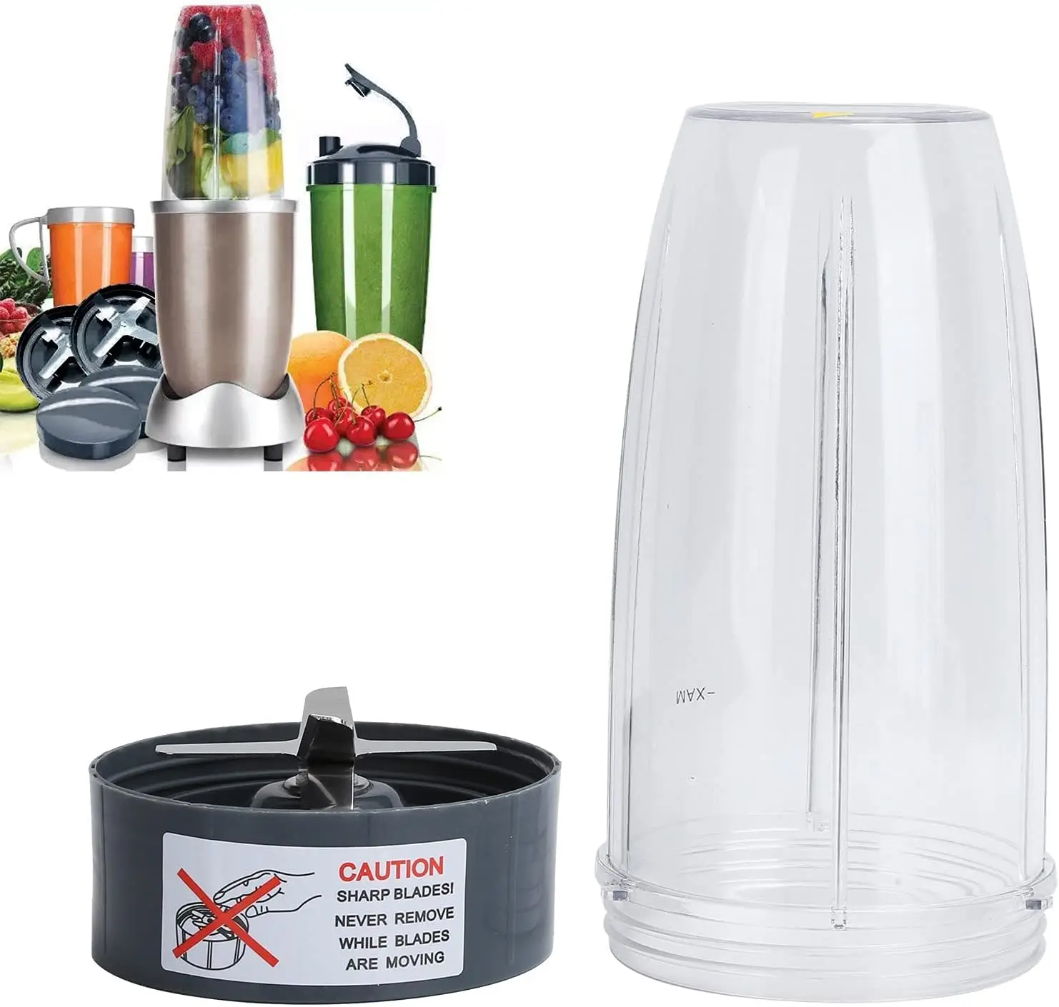 

32OZ Juicer Cup and Universal Extractor Cross Blade for 600W 900W Bullet Blender Replacement Parts