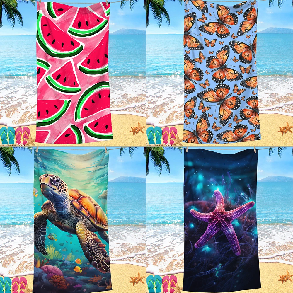 Cartoon Watermelon Beach Towel Adult Fast-absorbent Microfiber Swimming Quick-dry Gym Bath Towels Bathroom Toalla De Playa