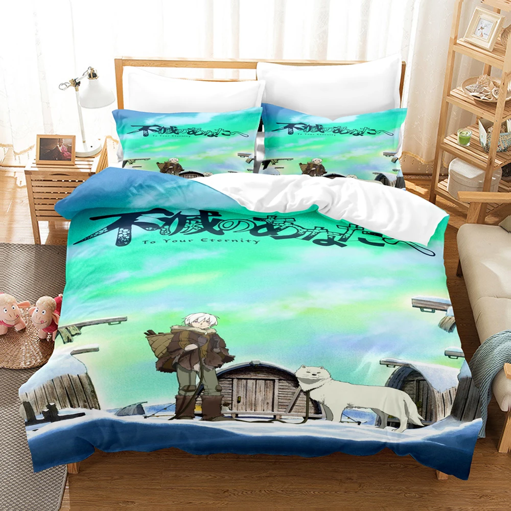 

To Your Eternity Duvet Cover Fashion Cartoon Home Textile 3D Printed Bed Linen with Pillowcases for Kids Teens Bedroom Decor 3pc