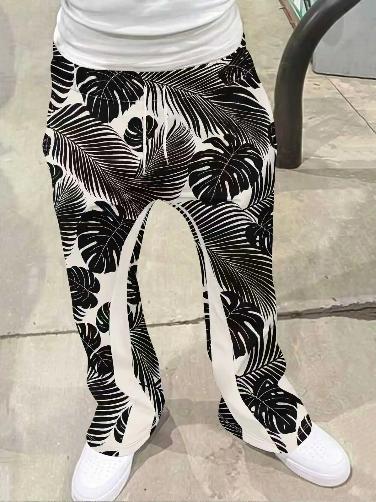 

Men's New Fashion Drawstring Pants Outdoor Beach Pants Style Printed Holiday Fashion Trousers Flare Pants Hip-hop Streetwear