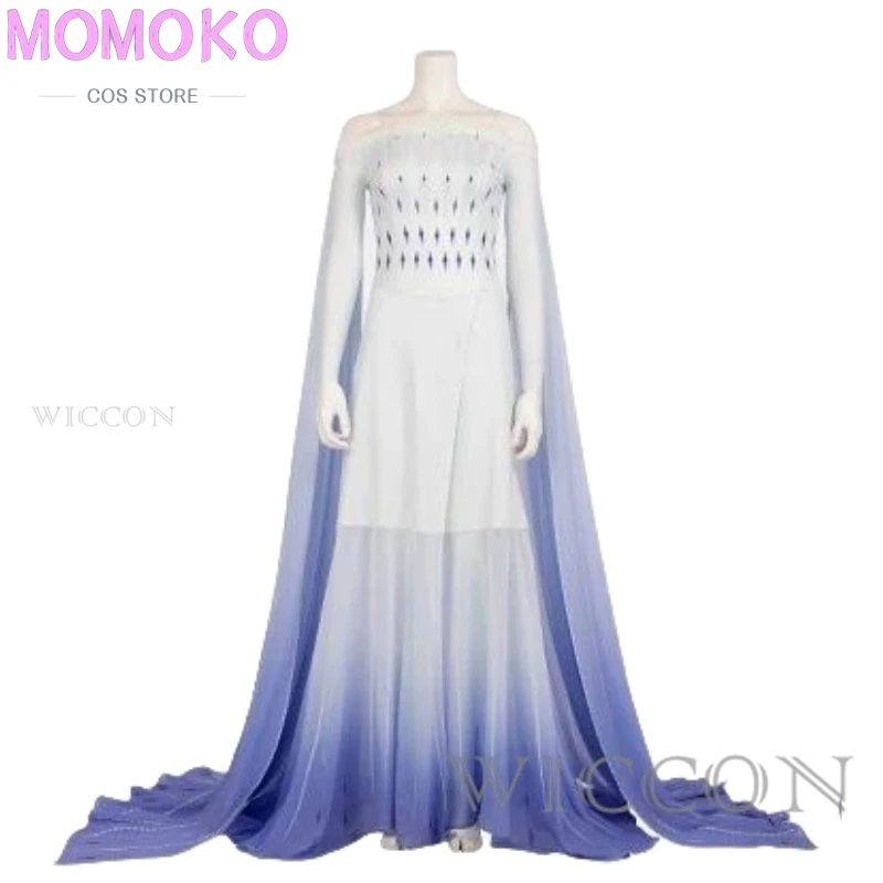 

Ice Winter Queen Princess Cosplay Costume Elsa White Fantasia Dress For Halloween Party Women Girl Ball Dress up Stage Uniforms