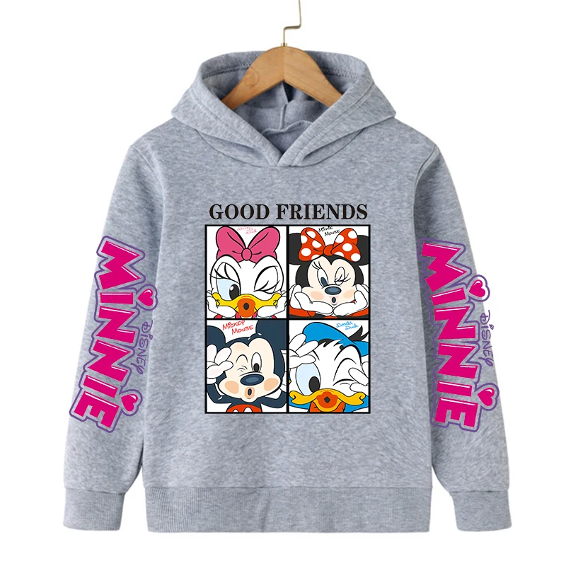 Hot Sale Hoodies Manga Anime Mickey Minnie Disney Mouse Hoodie Children Clothes Kid Girl Boy Sweatshirt Hoody Baby Top