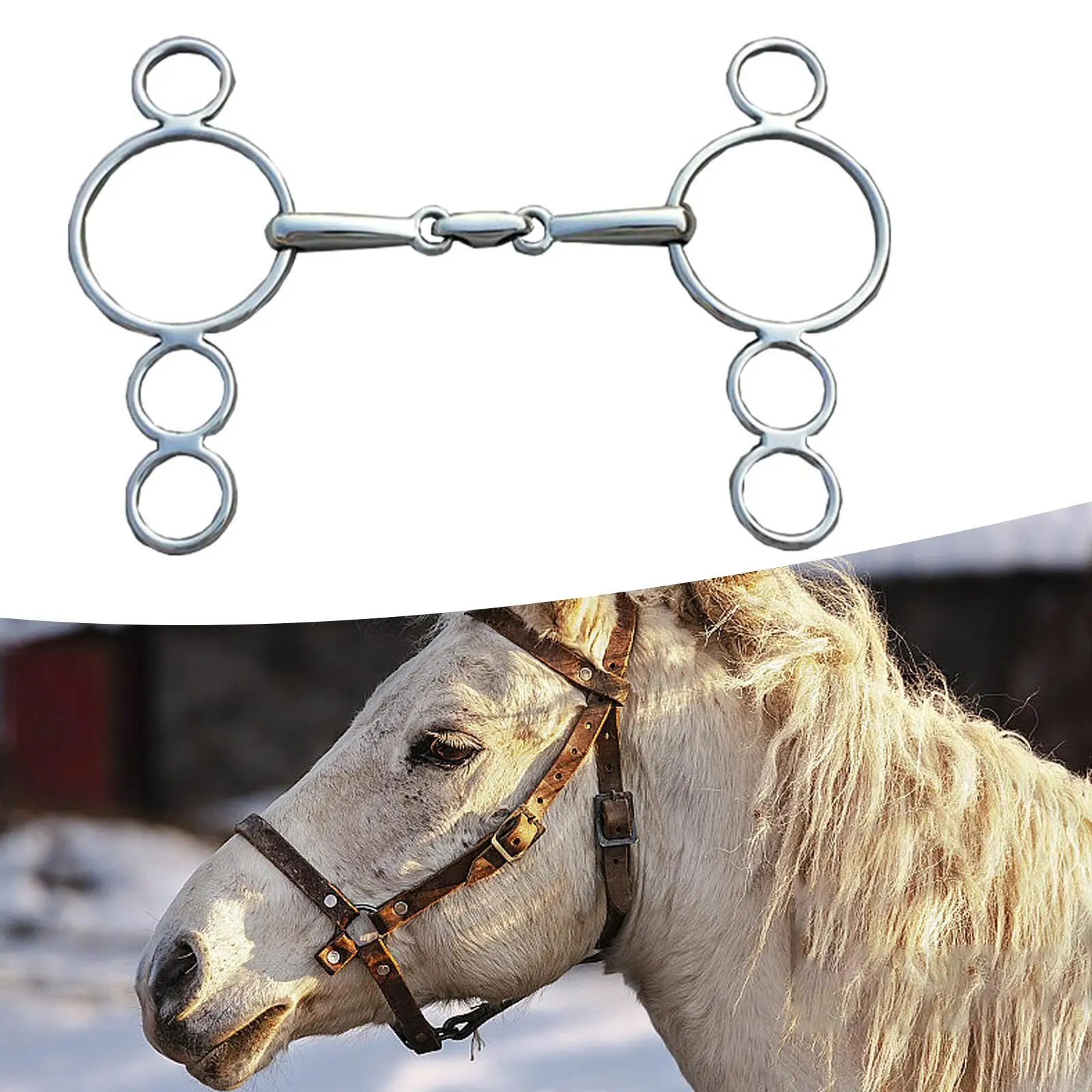 Stainless Steel Horse Bit Easy to Control Horse Equipment for Horse Training