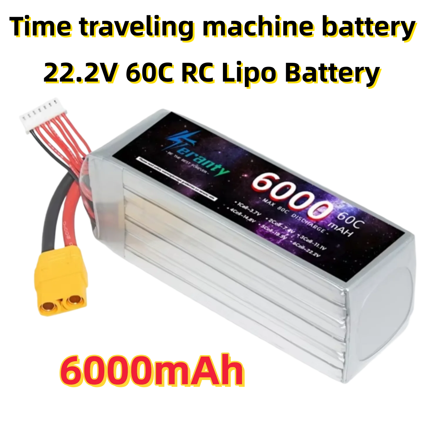 

Литиевая батарея 6000 мАч 6S 22.2V 60C RC Lipo, перезаряжаемая батарея для радиоуправляемых машин, FPV-траков, вертолетов с разъемами XT60 XT90