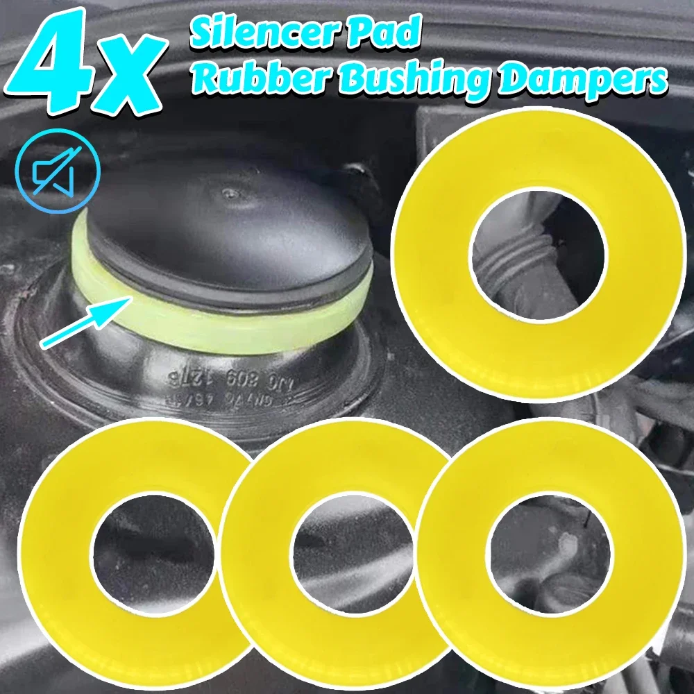 

4X Silencer Pad Rubber Bushing Dampers Universal Front Strut Tower Mount Suspension Shock Absorbing Bearing Washer Over Bumps