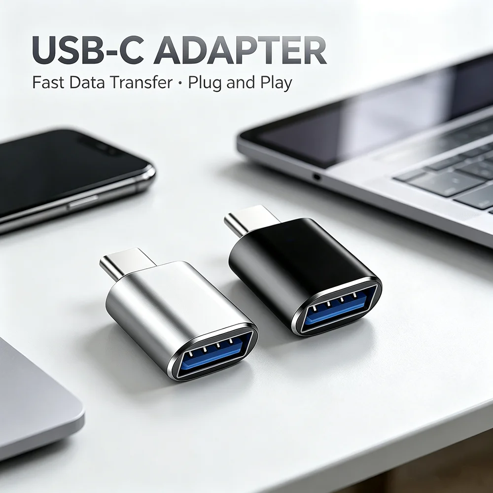 Adaptador OTG Tipo-C para USB 3.0, Interface USB para Tipo-C, Adaptador para iPhone 15, Samsung, Xiaomi, Huawei, Mouse, Tablet