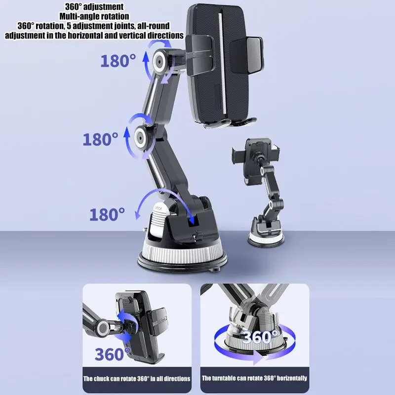 Car Suction Cup Phone Mount Adjustable Auto Navigation Stand Strong Suction Cup Phone Holding Tool For Instrument Panel