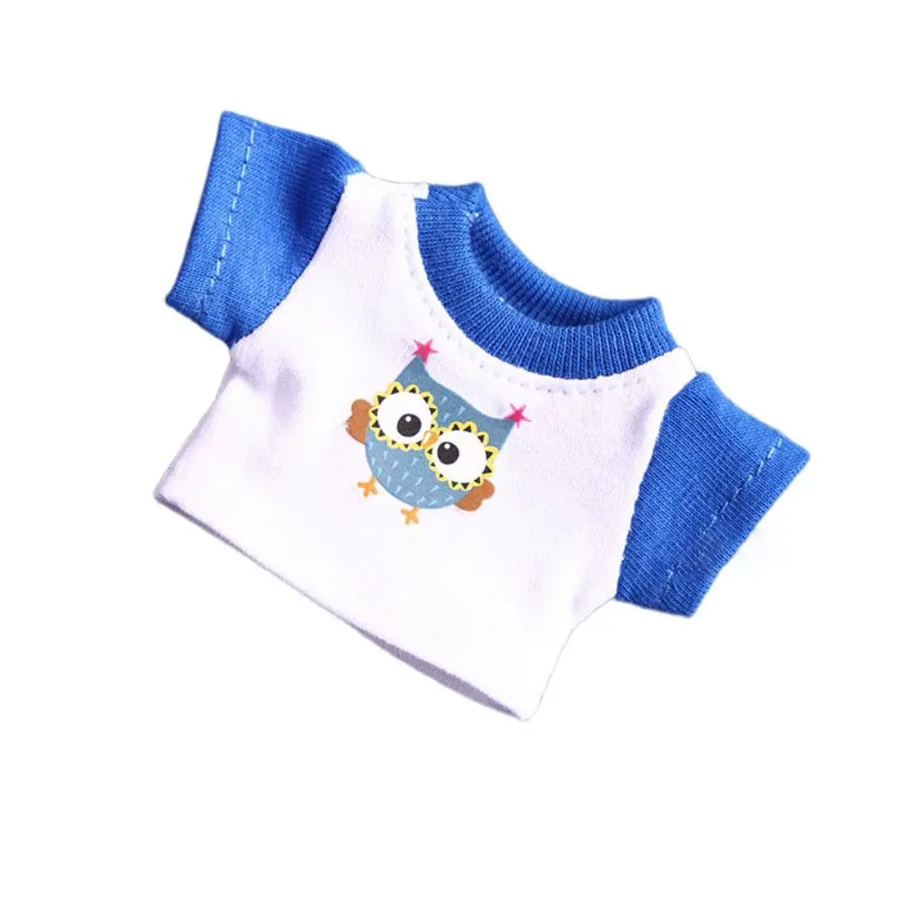 New Owl Pattern Doll Hoodies T-shirt Fashion Style DIY Doll Clothes Elastic Mini Cartoon Clothes For 10cm Cotton Stuffed Dolls
