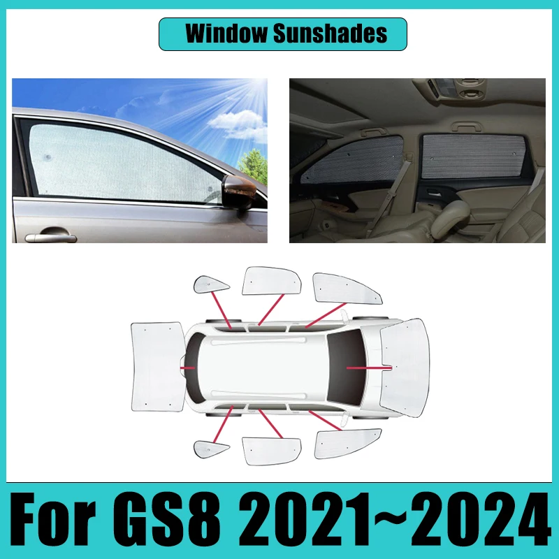 

For Trumpchi GS8 ES9 II 2021~2024 Car Full Coverage Sunshades Sunscreen Window Windshield Cover Sun Visor UV-proof Accessories