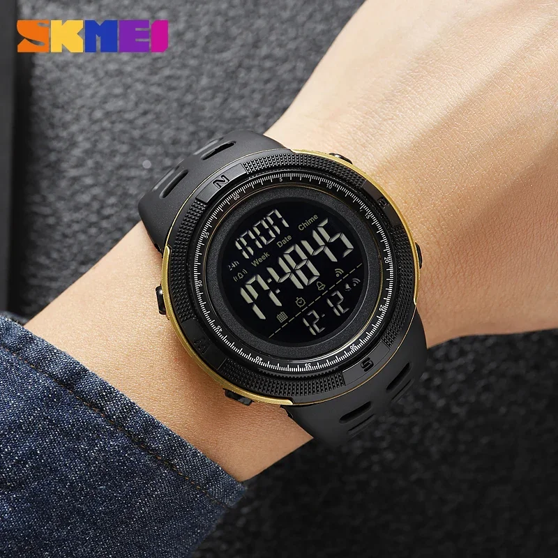 ساعة رقمية إلكترونية مقاومة للماء من SKMEI-للرجال ، ساعات معصم رياضية فاخرة ، ساعة عسكرية ، عد تنازلي ، من من من من نوع SKMEI-