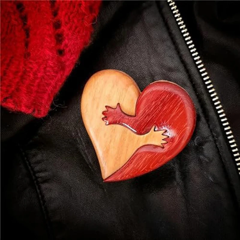 Colgante de amor para el Día de San Valentín, colgantes creativos de madera para patio, regalos artesanales en forma de corazón