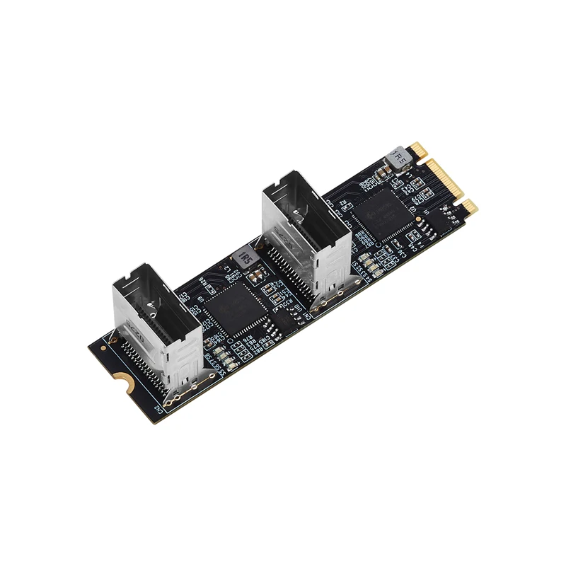 Imagem -02 - Nova M.2 para Sata Cartão Pci Express 3.0 m2 para Sata Multiplicador Adaptador Portas Sata 6gbps Controladores b Mais m Chave com Mini Sas Cabo