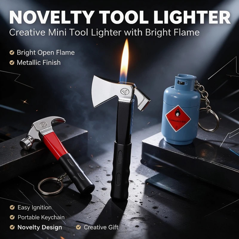 Funky Design Mini Butane Gas Torch Lighter, Unique Quirky Features,Refillable Cute Lighter, Great Collectible for Lighter Lovers
