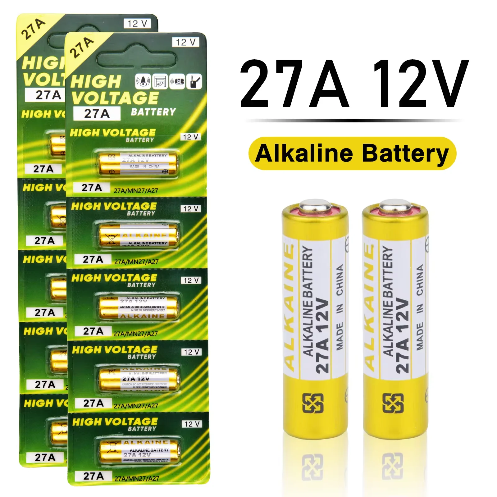 5-50 pz A27 27A 12V batteria alcalina G27A MN27 MS27 GP27A L828 V27GA ALK27A A27BP K27A VR27 R27A per campanello telecomando giocattolo