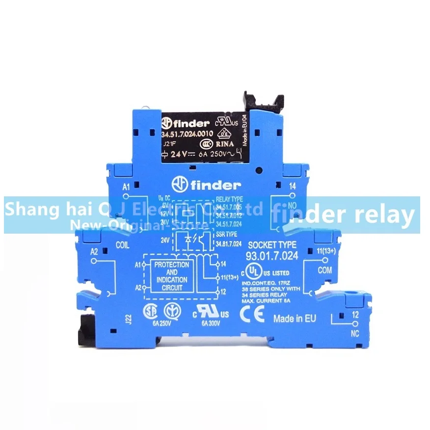 FINDER 100%-NEW 1SET 38.51.7.024.0050 38.61.7.024.0050 24VDC 38.51.7.012.0050 12VDC 1CO 6A EMR Slim Relay original