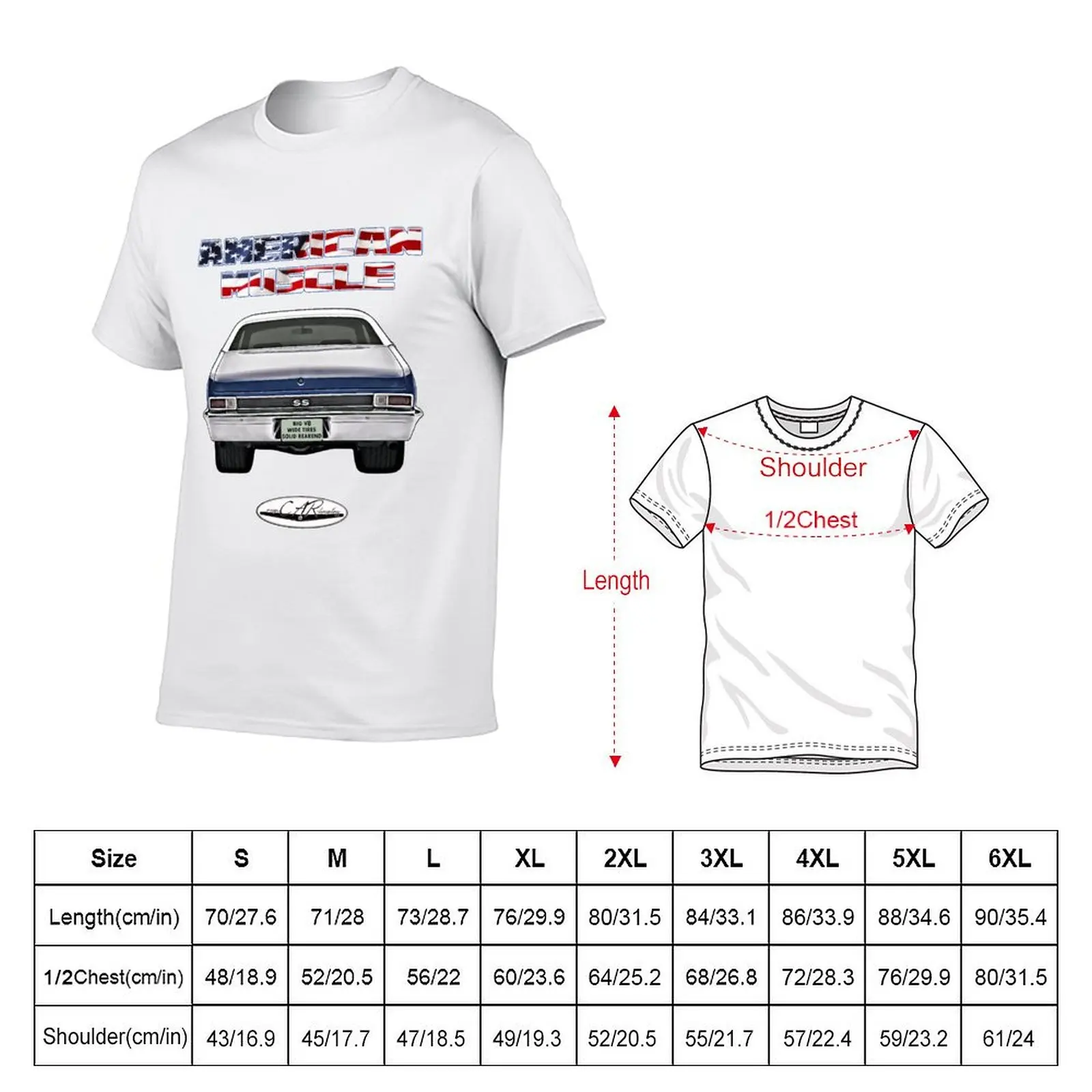 Nova Hotrod Muscle Car Oldtimer Youngtimer 1968 1969 1970 1971 1972 T-Shirt Trendy Print Short Sleeve T-Shirt