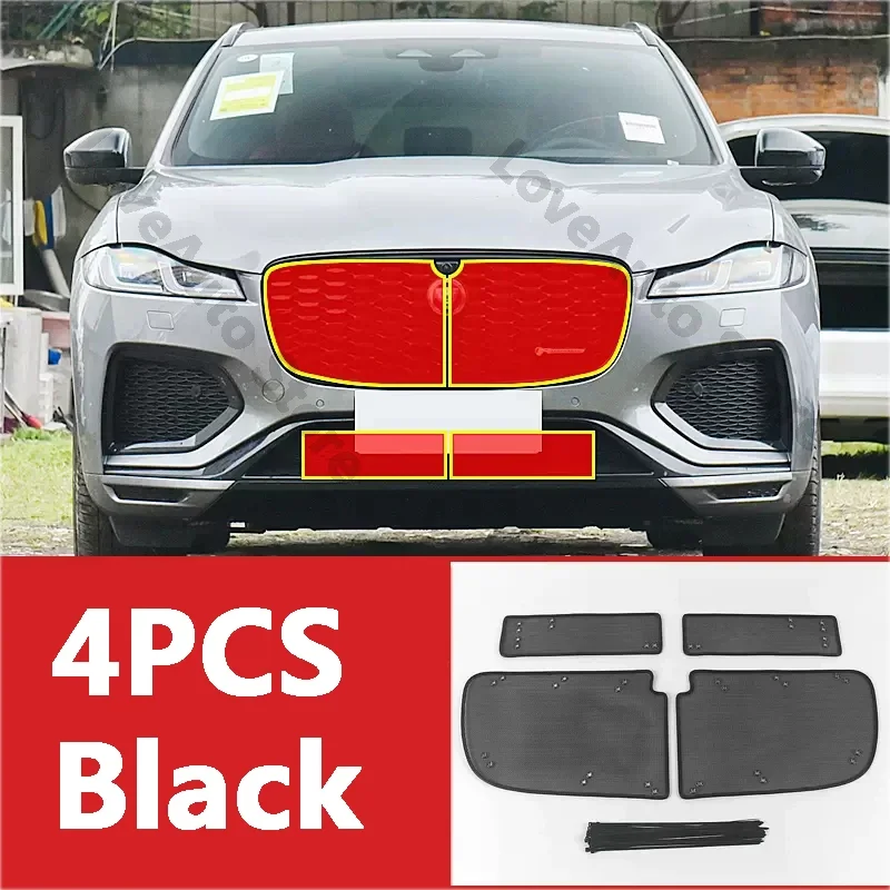 For Jaguar F-Pace 2022 2023 Car Insect Screening Mesh Front Grille Insert Net Front Insect Screening Cover Accessories