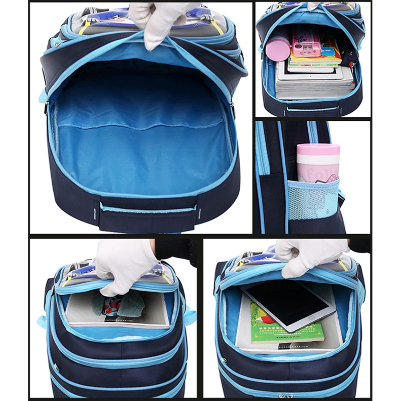 3D Car School Bags Wheeled Backpack For Boy Girls Trolley Bag with Wheels Student Kids Rolling Backpack Luggage Bag