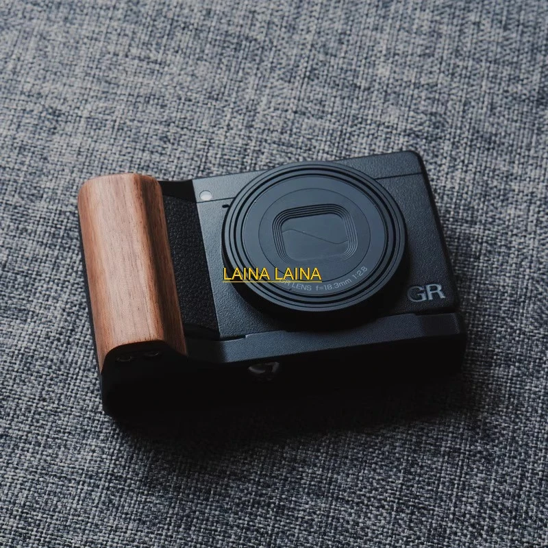 

2025 wooden L Bracket Tripod Quick Release Plate Base Grip Handle For Ricoh GR4 GRIV Camera Arca-Swiss RRS accessory