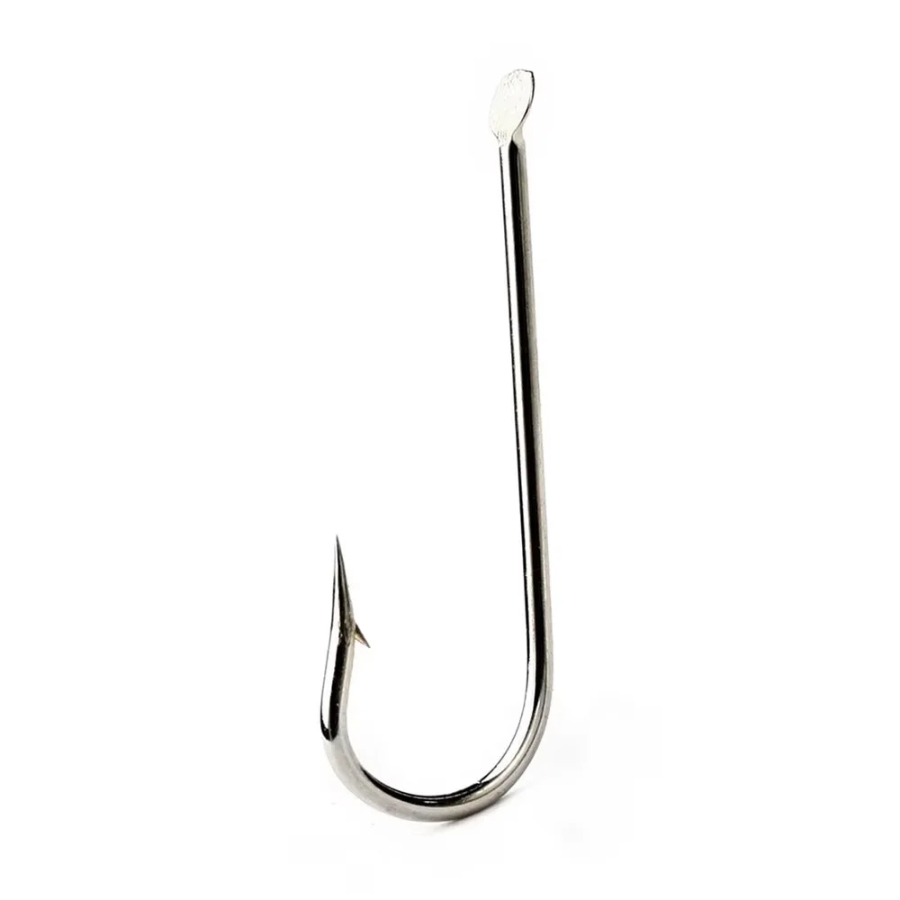 NGB 1799N High Carbon Steel Flatted Round Hook 100pcs/lot 1#-10# Barbed Hook Jigging Carp Fishing Tackle Bent Hook