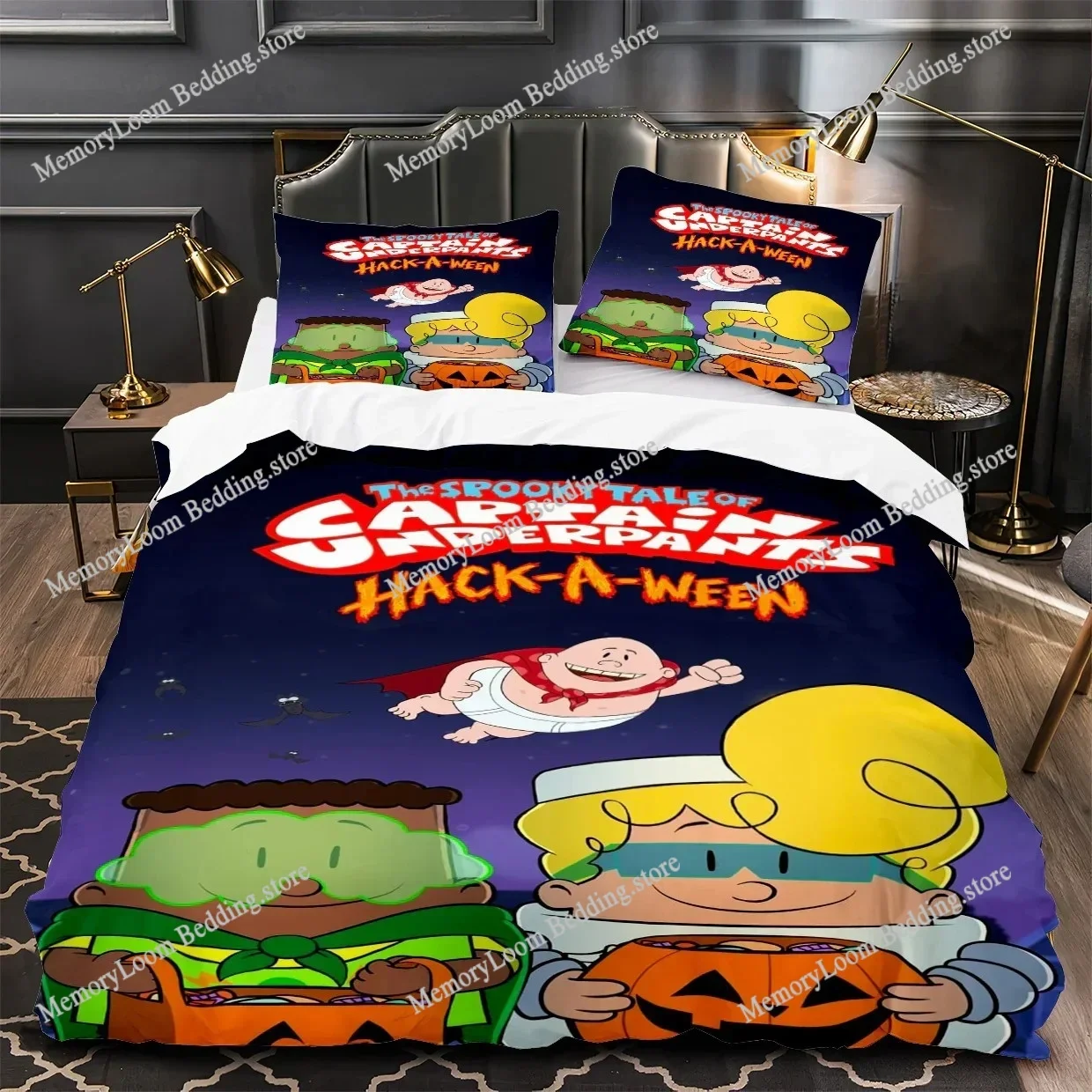 Home Textile Cartoons captain underpants Cover Duvet Cover Pillow Case Boy Girl Polyester Bedding Set King Queen Twin Size