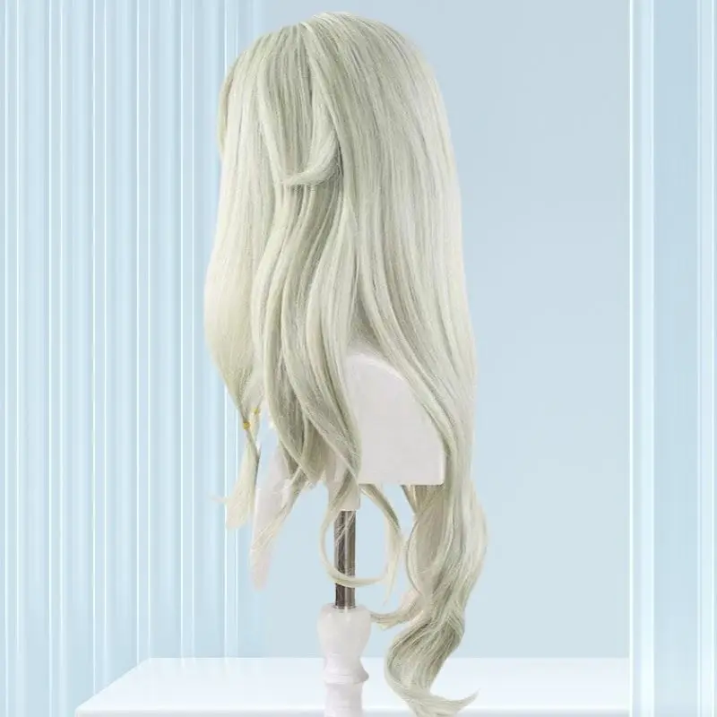 أنيمي مشروع Sekai Kusanagi Nene شعر مستعار تأثيري الشعر المستعار Periwig شاحب أخضر طويل مجعد تصفيف الشعر هيربيسي Hallowmas الشعر عيد الميلاد