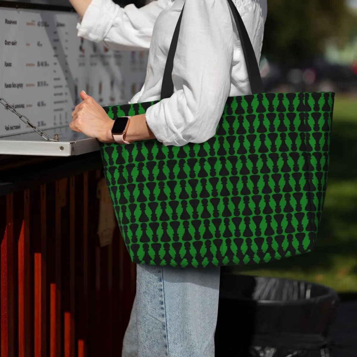 

Chess Pieces On Board Chessboard Beach Tote Bag Sport Gym Yoga Duffle Large Tote Bag Women Travel Bag Fitness bag
