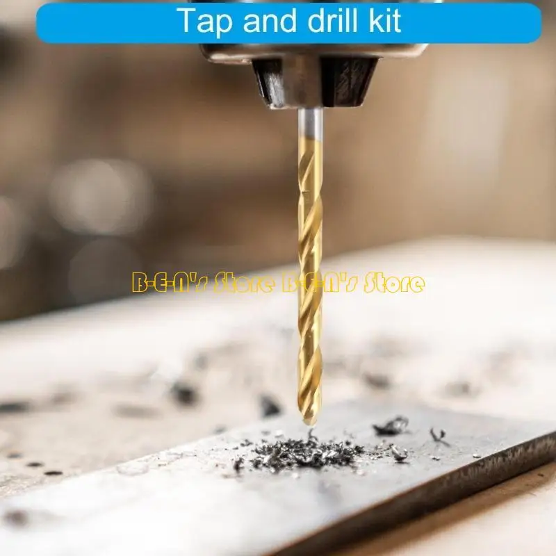 Y1AD M5x0.8 Spirals Flute Thread Tap And Drill Bit High Speed Steel Tap With Coated Drill Bit Threading Tool Machining