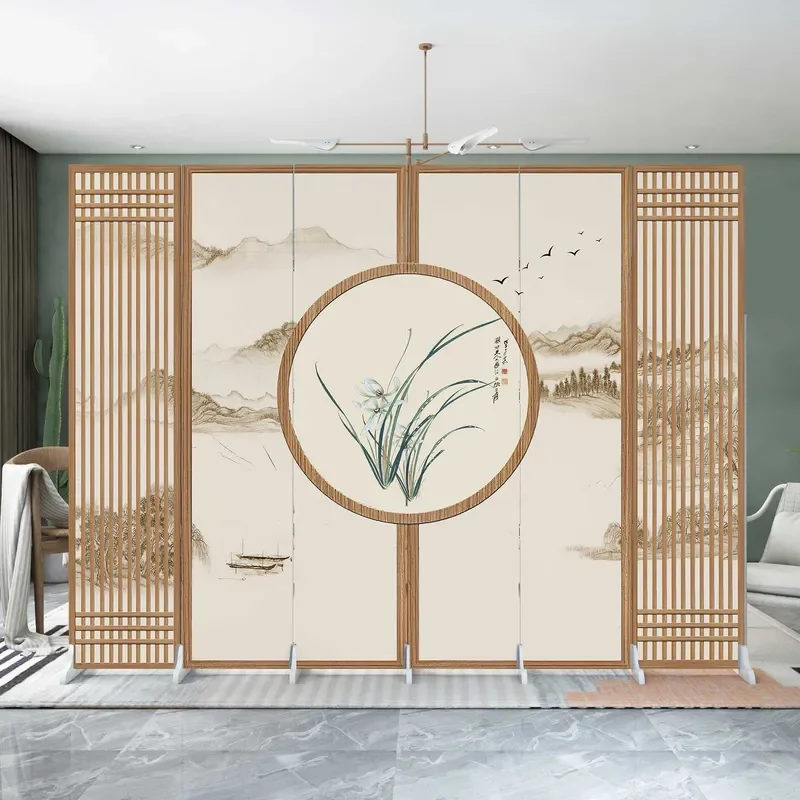 New Chinese Style Ancient National Style Screen Partition for Living Room Bedroom Office Teahouse Beauty Salon Room Divider