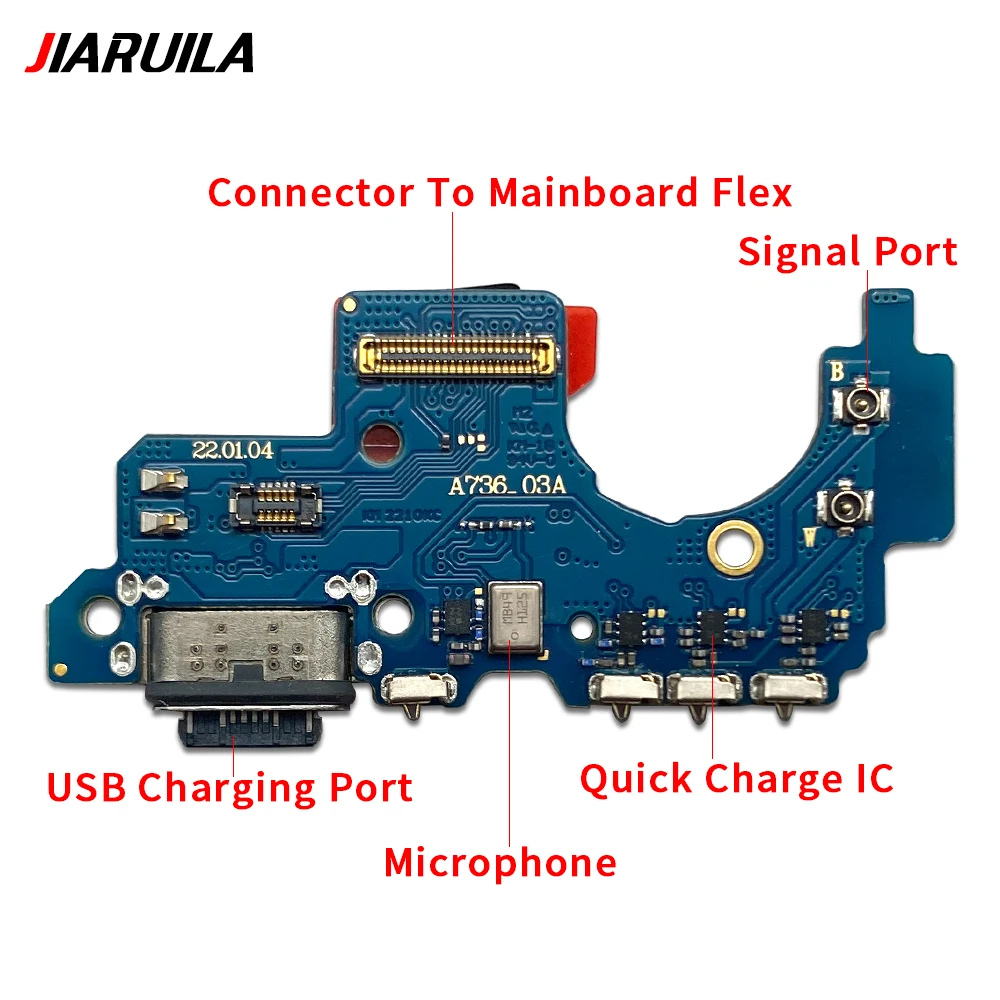 Usb Oplaadstation Socket Jack Connector Flex Kabel Voor Samsung A33 A53 A72 A52 4G A73 5G Oplaadbord Module Met Microfoon