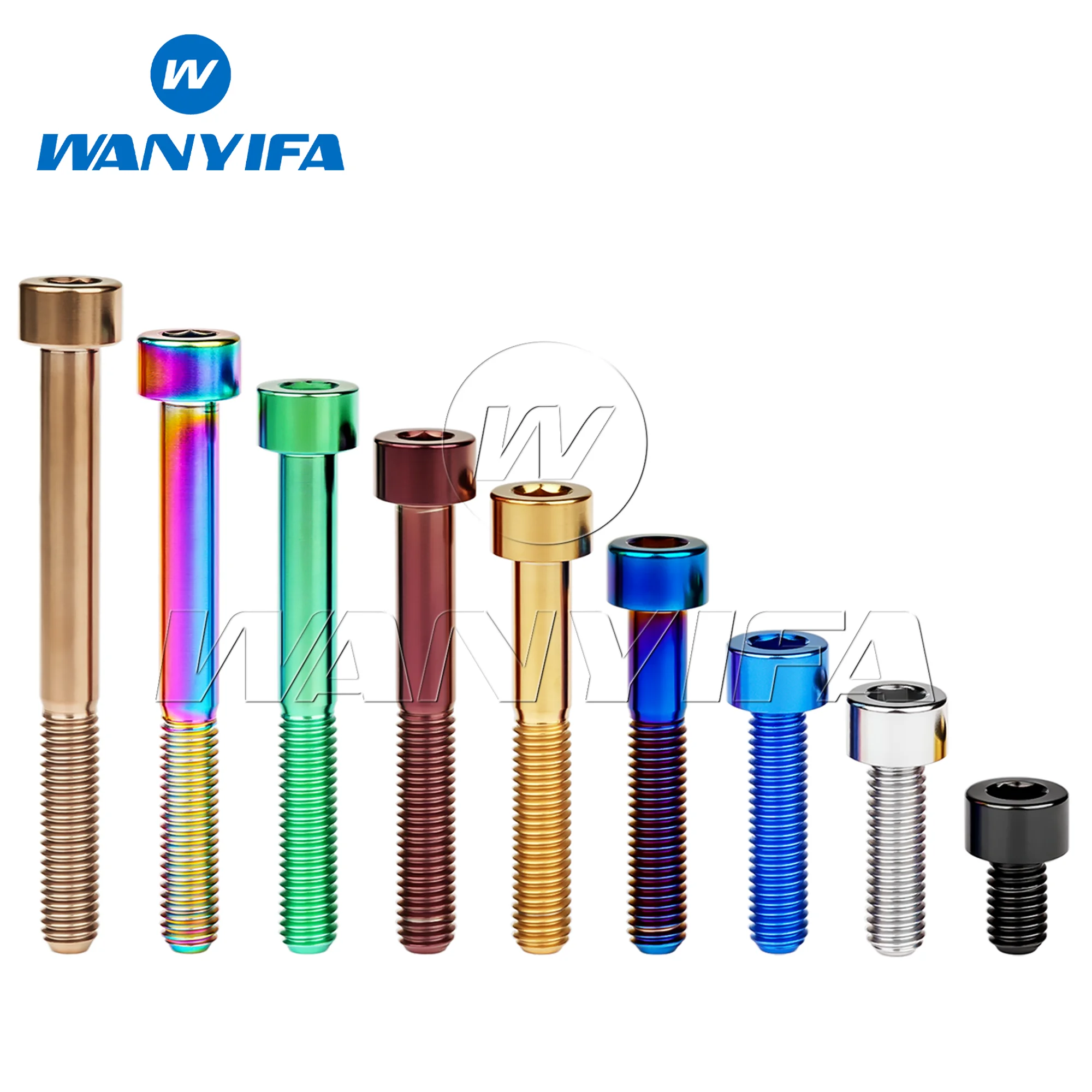 Wanyifa High-Strength Alloy Bolts M8x15/20/25/30/35/40/45/50/60/70mm Allen Key Socket Head Screws for Bicycle Motorcycle Car