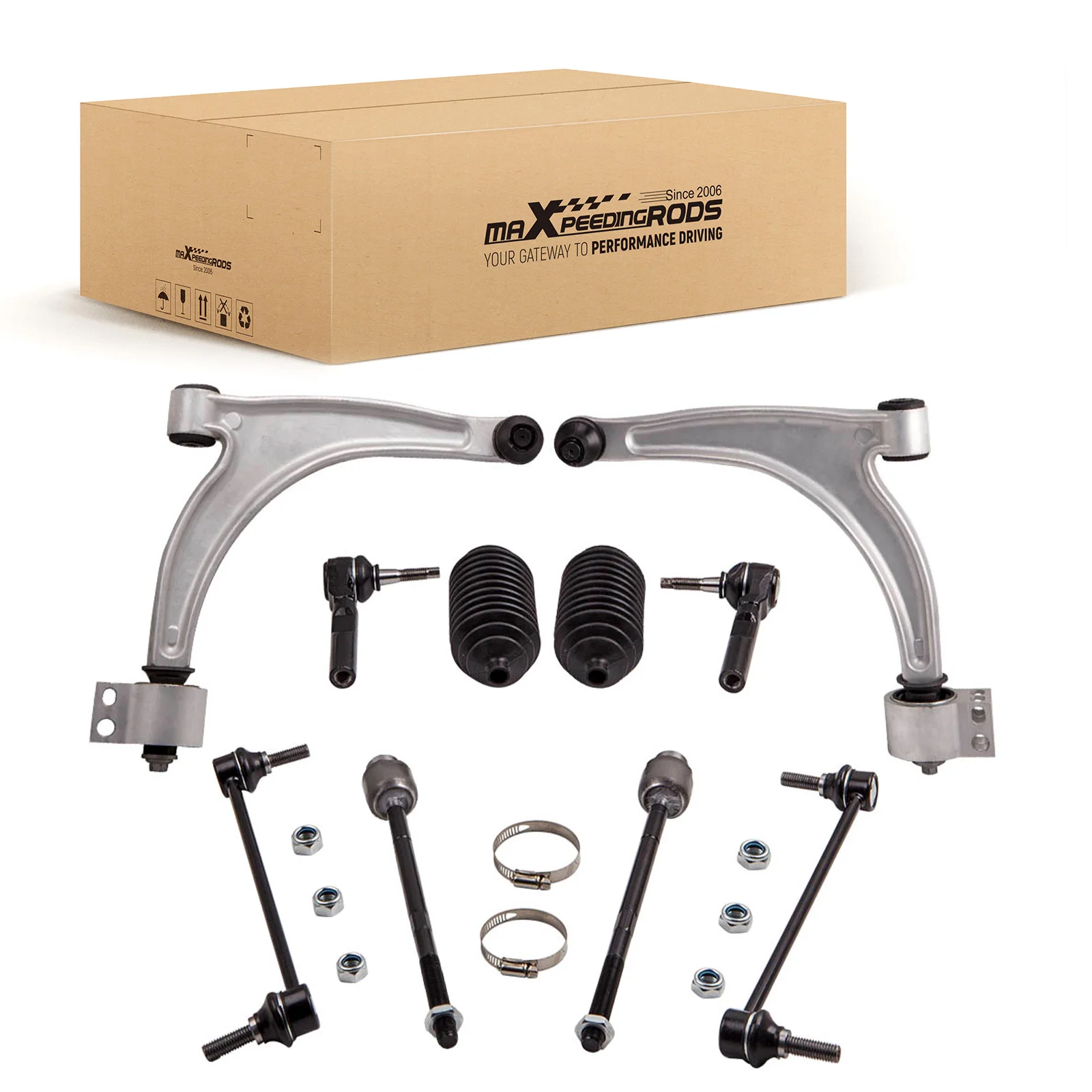 Front Lower Control Arms Tie Rods Sway Bars for 2004 2005-2012 Chevy Malibu G6