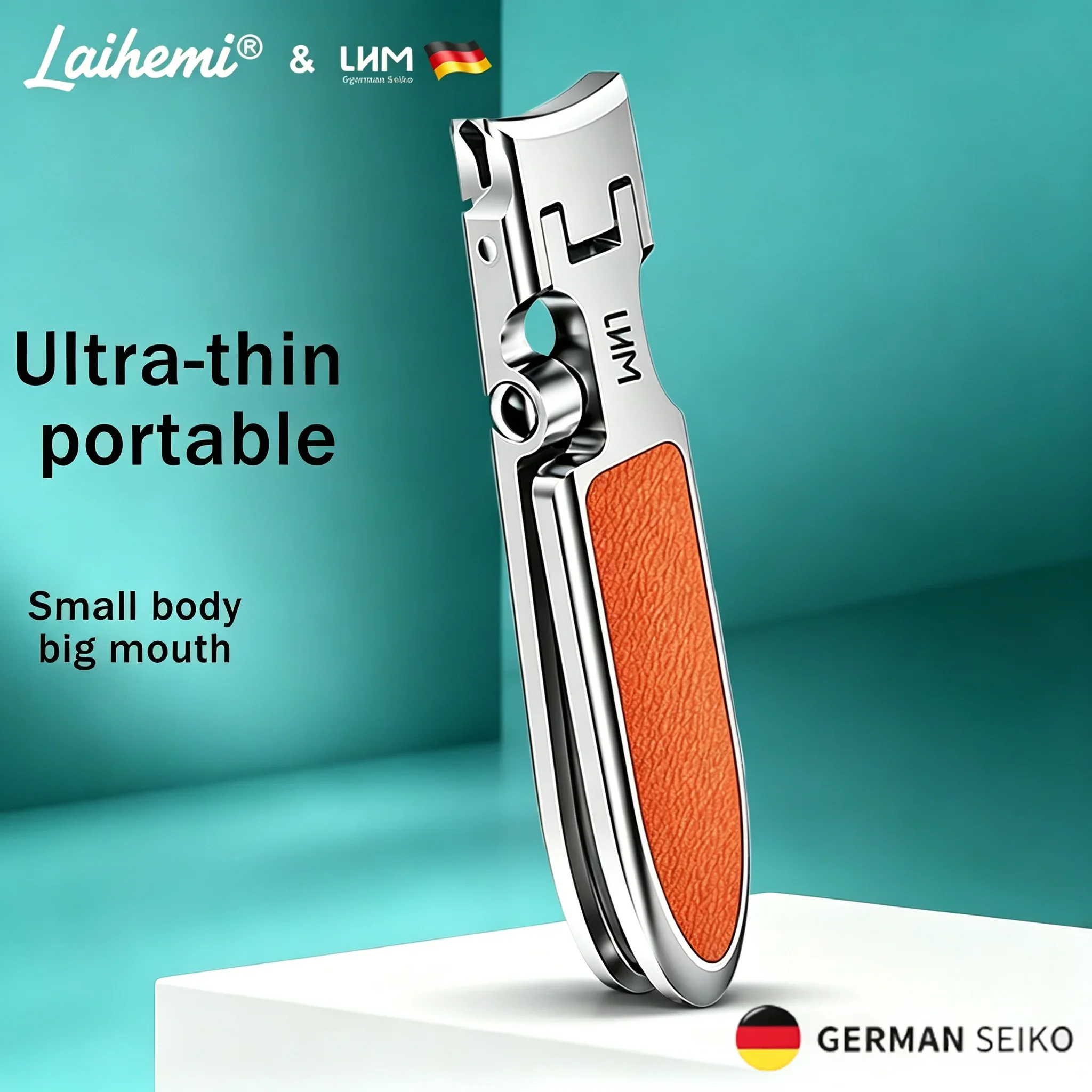 German Precision Wide Jaw Nail Clipper, Anti Splash Nail Catch Design Slim Portable Sharp Nail Cutter For Thick Toenails Fingern