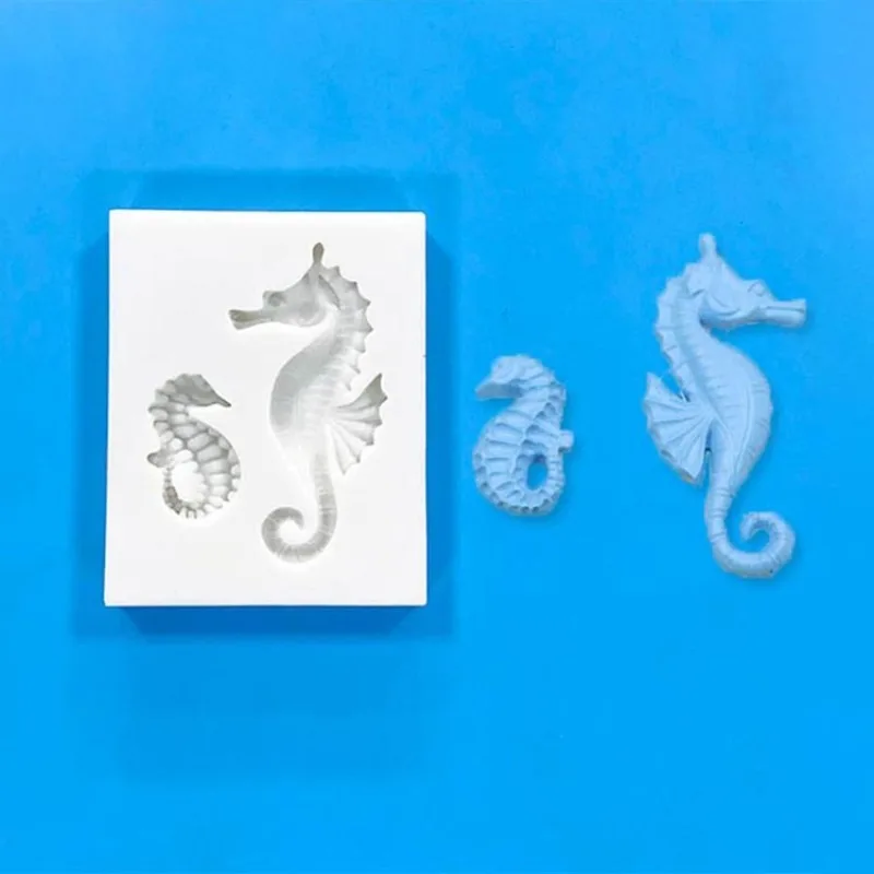 Mold Mermaid Tail Shell Starfish Hippocampus Fondant Chocolate Silicone Mold