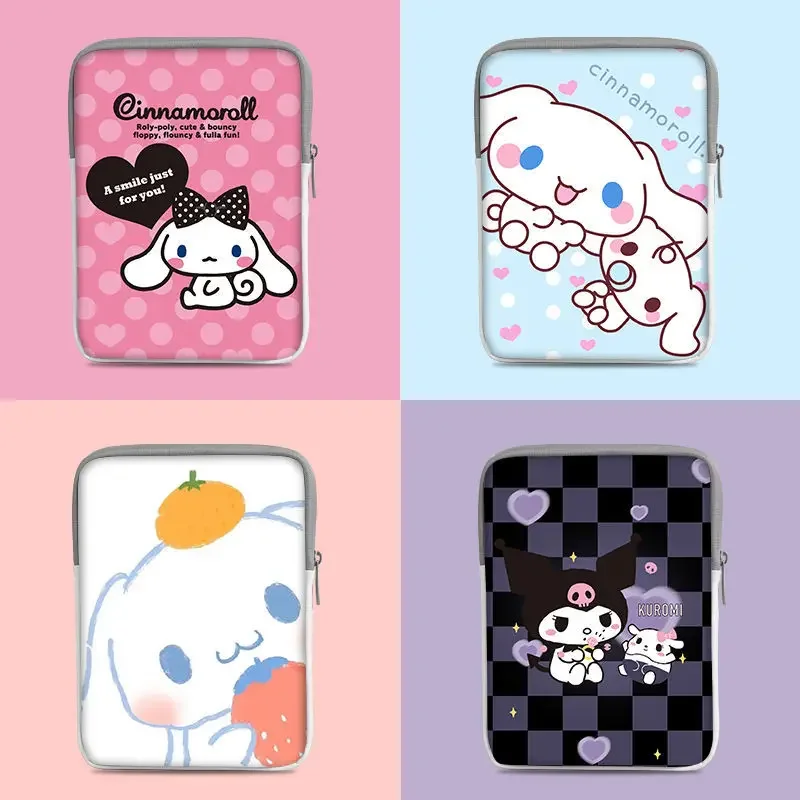 

Sanrio Cinnamoroll сумка для хранения планшета Ipad сумка с рисунком 10-15 дюймов защита от падения универсальная милая кожаная водонепроницаемая новинка 2024