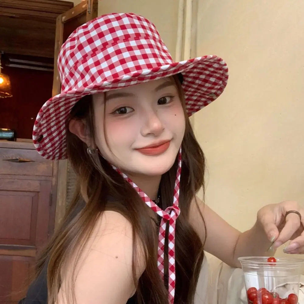 Sweet Lattice Y2k Fishmen Hat Japanese Solid Color Western Cowboy Hat UV Protection All-match Wide Brim Sun Hat Camping