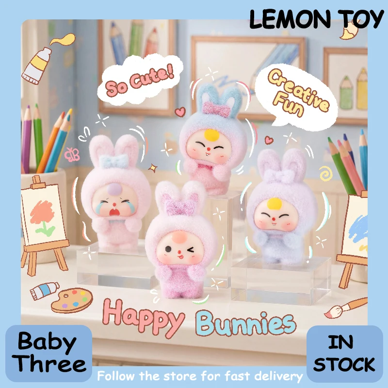 

Genuine Baby Three Fluffy Rabbit Town Series Blind Box Cute Doll Collection Desktop Ornament Fashion Trend Surprise Gift