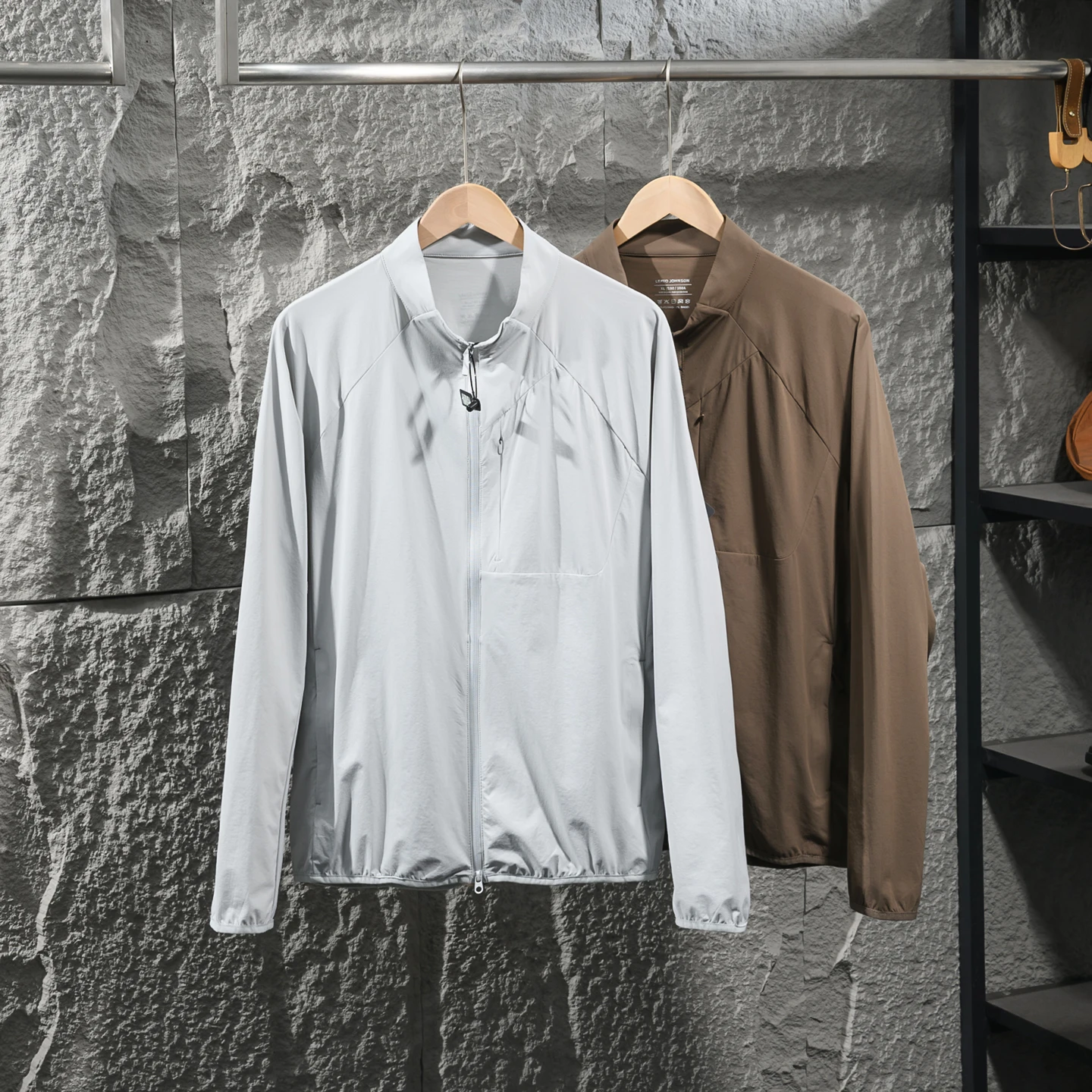 Leavo Johnson Spring Summer Men's High-End Sun Protection Breathable Lightweight Elastic Tear-Resistant Stand Collar Jacket