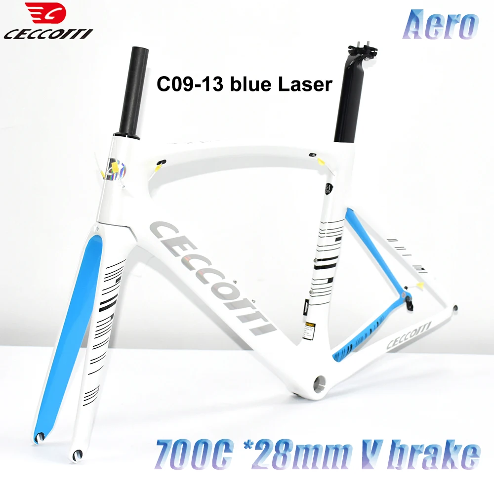 

CECCOTTI T1000 Full Carbon Fiber Racing Bicycle Frameset Ultralight V Brake Road Bike Frame, Aero Bike Frame warranty 2 years