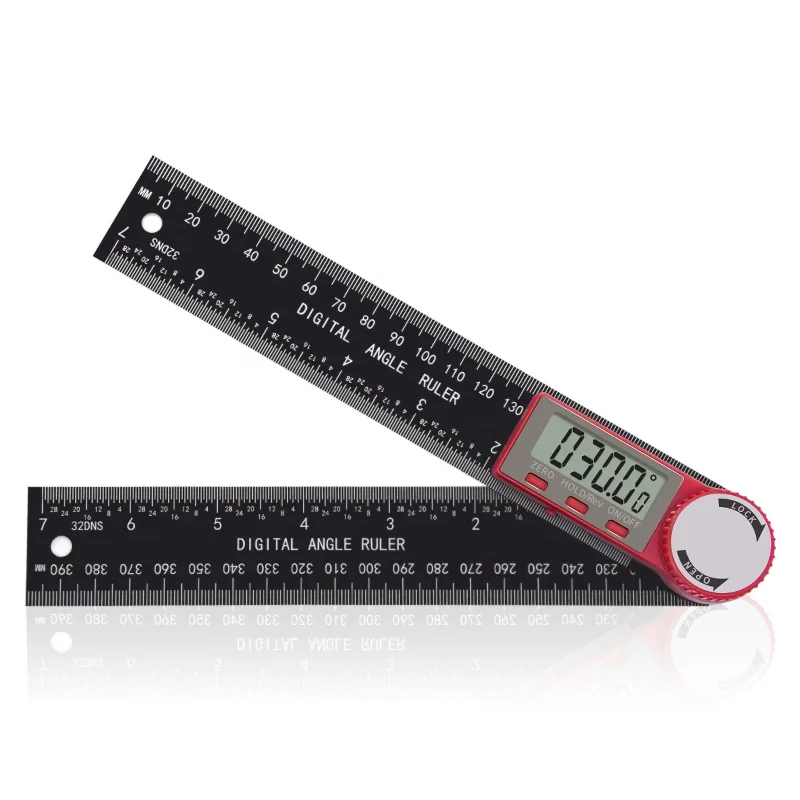 Digital Angle Ruler Carbon Fiber Plastic Digital Protractor Multi-Angle Gauge Angle Measurement Tool