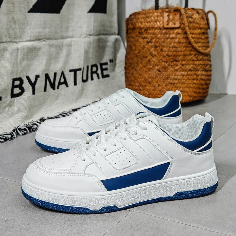 

Men's Hot Sale Sneaker Leather All Match Small White Fashion Furnished Shoes Men Breathable Light Wear Sports Casual Board Shoe