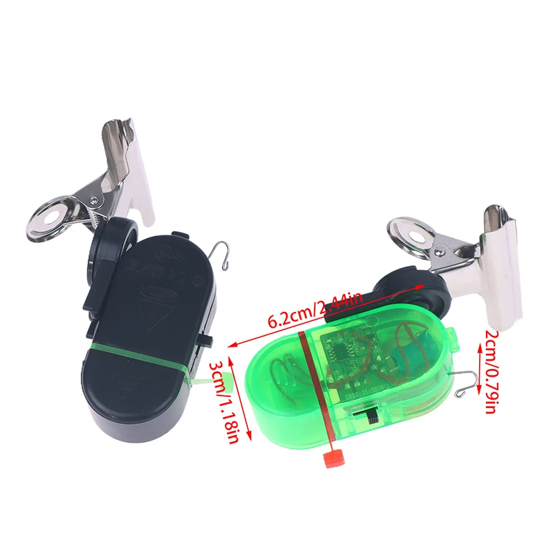 1Pc Portable Fishing Rod Alarm Single/Double-lamp Electronic Fishing Bite Sound Alarm Fish Bell Clip With Light For Fishing