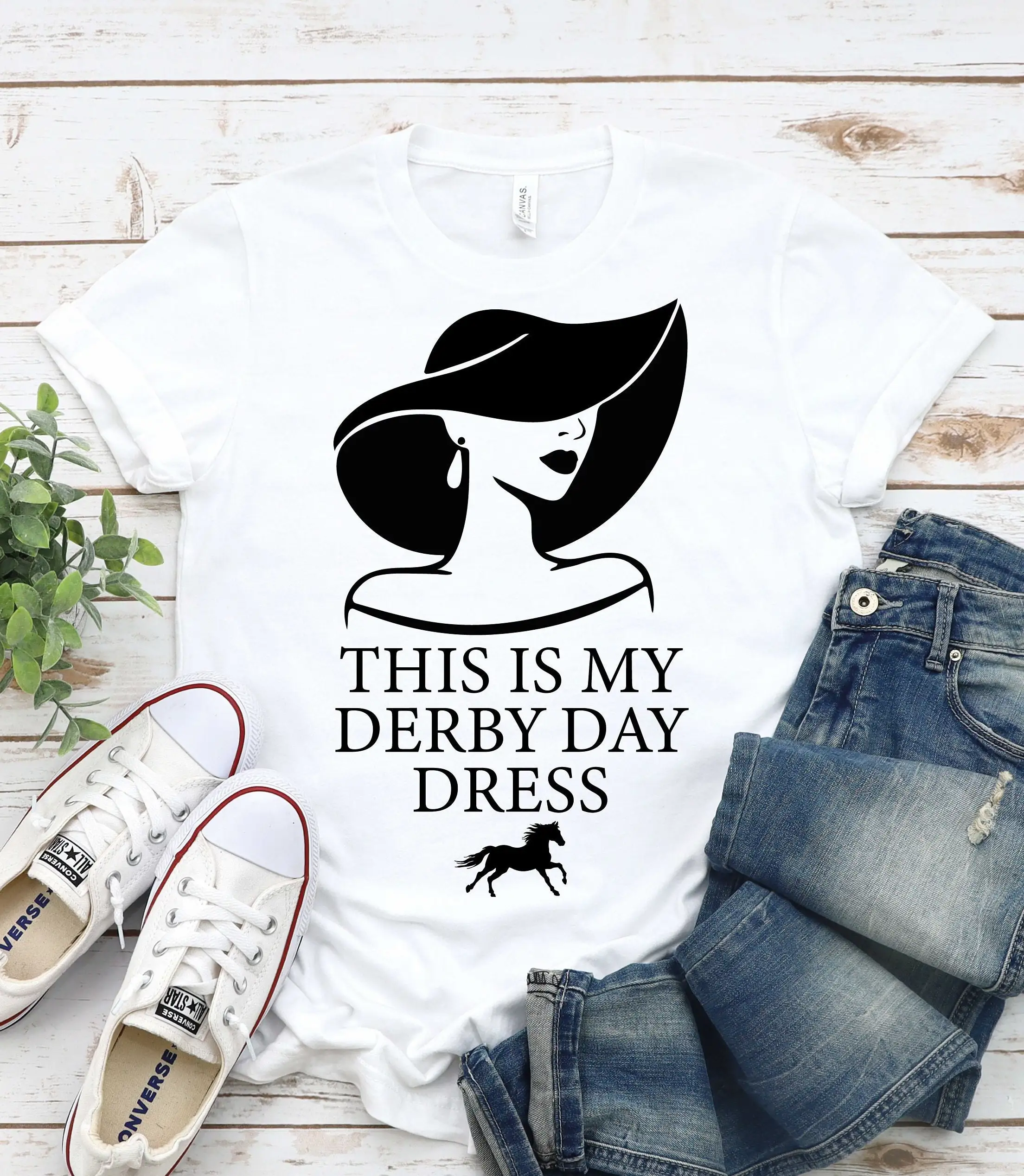 

Derby Day T Shirt Horse Dress Racing Lover Funny Party Hat Equestrian