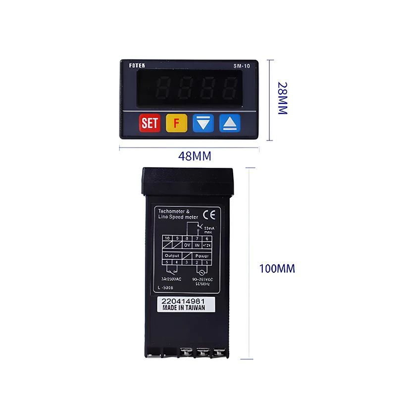 SM-10 single-phase 48 * 28 4-position voltmeter, with tachometer and line speedometer function alarm output