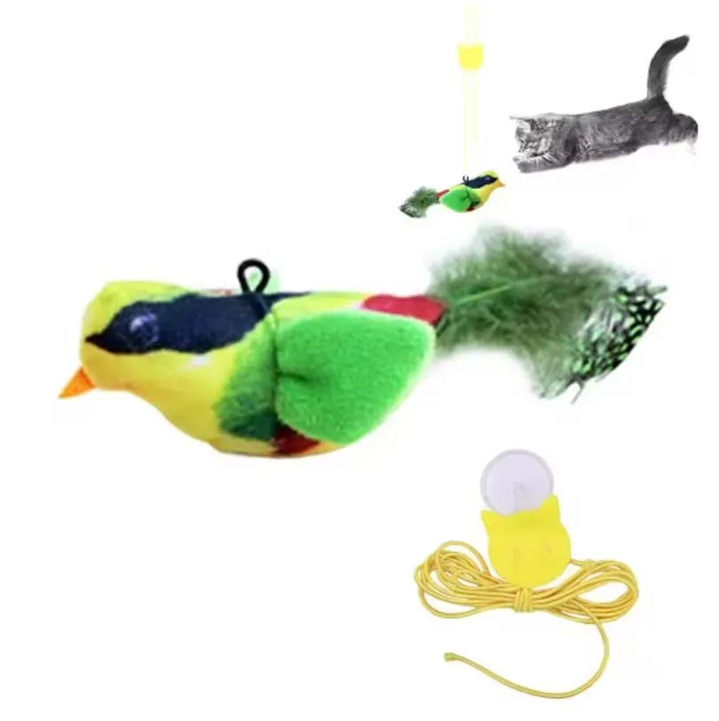 Neues simuliertes Vogel-Katzenspielzeug, interaktives Katzenspielzeug, schlagendes, lebendiges Vogel-Kreislauf-Tweet-Übungsspielzeug