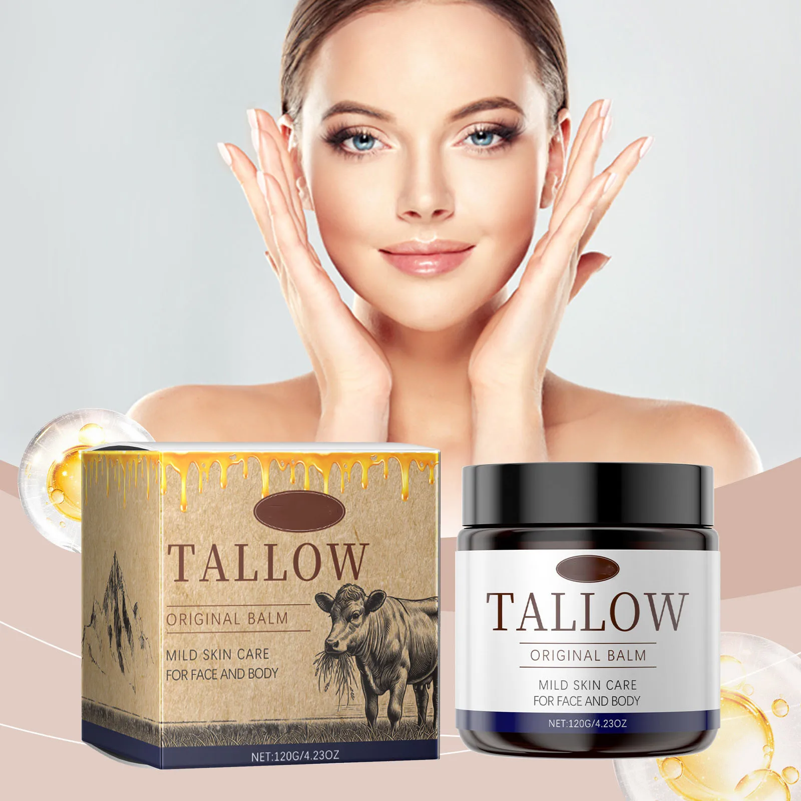 Beef Tallow Honey Moisturizing Cream Moisturizer Facial Care Hydrating Moisturizing Gentle Nourishing Skin Party Favours